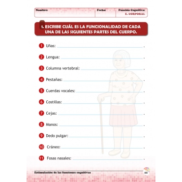 Estimulación de las funciones cognitivas. Nivel 1. Cuaderno 6: Esquema corporal 2