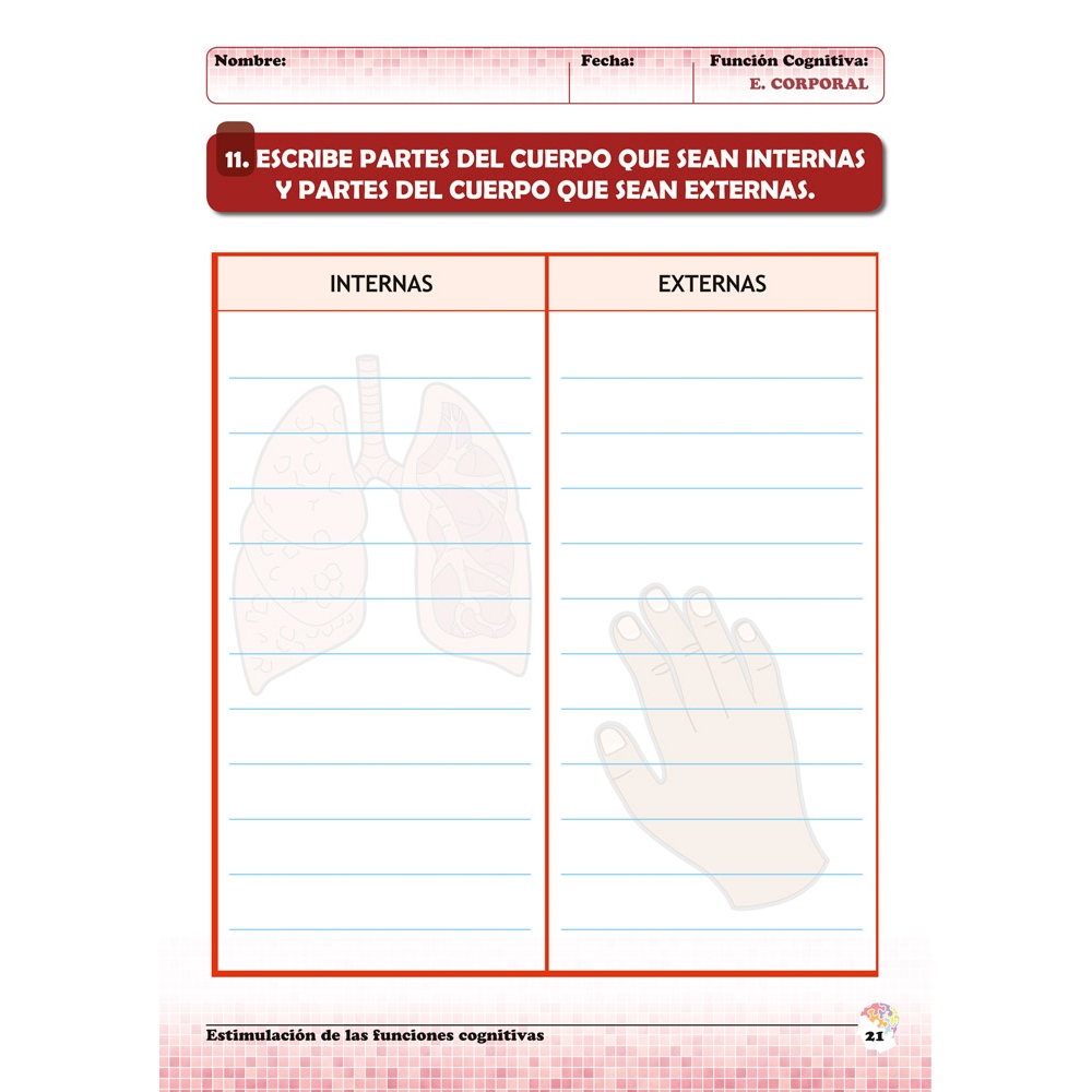 Estimulación de las funciones cognitivas. Nivel 1. Cuaderno 6: Esquema corporal