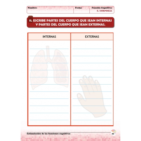 Estimulación de las funciones cognitivas. Nivel 1. Cuaderno 6: Esquema corporal