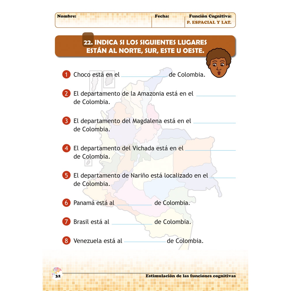 Estimulación de las funciones cognitivas. Nivel 1. Cuaderno 7: Percepción espacial y Lateralidad