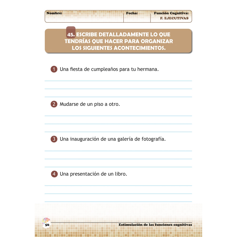 Estimulación de las funciones cognitivas Nivel 1. Cuaderno 10: Funciones ejecutivas