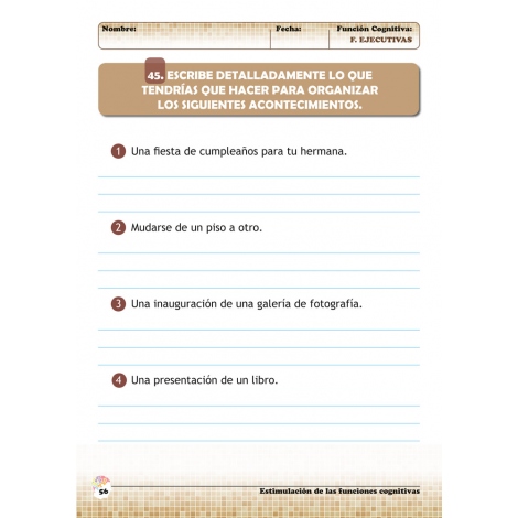 Estimulación de las funciones cognitivas Nivel 1. Cuaderno 10: Funciones ejecutivas