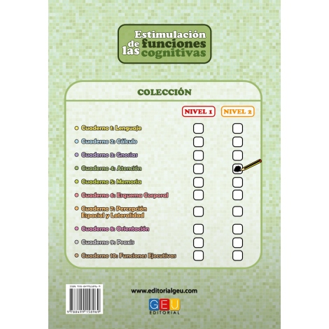Estimulación de las funciones cognitivas. Nivel 2. Cuaderno 4: Atención