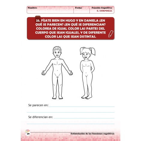 Estimulación de las funciones cognitivas. Nivel 2. Cuaderno 6: Esquema corporal