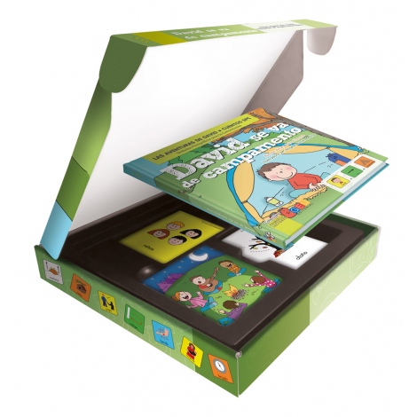 David se va de campamento · Cuentos con pictogramas