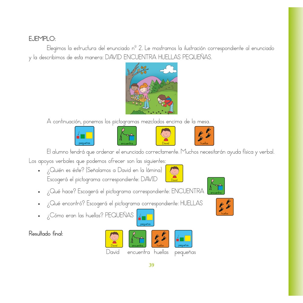 David se va de campamento · Cuentos con pictogramas