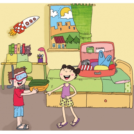 David va a la playa · Cuento con pictogramas