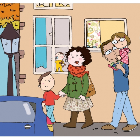 David va al centro comercial · Cuento con pictogramas