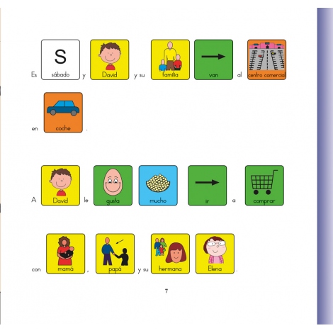 David va al centro comercial · Cuento con pictogramas