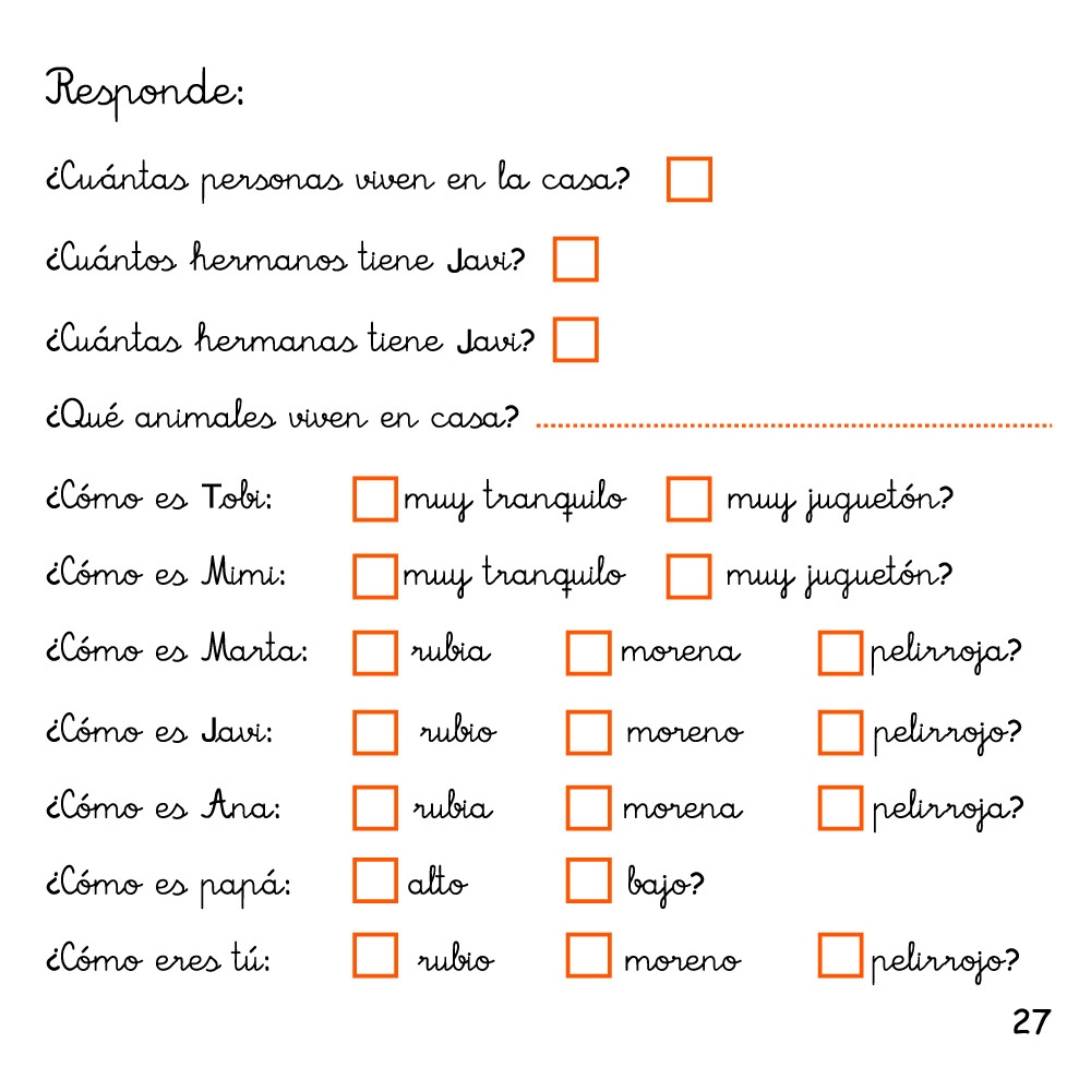 Esta es mi familia · Cuento de progresión lingüística