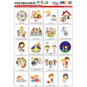 Lámina de vocabulario visual. Derechos peque–ilustrados