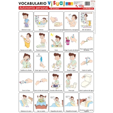 Lámina de vocabulario visual. Autonomía personal: Me acuesto