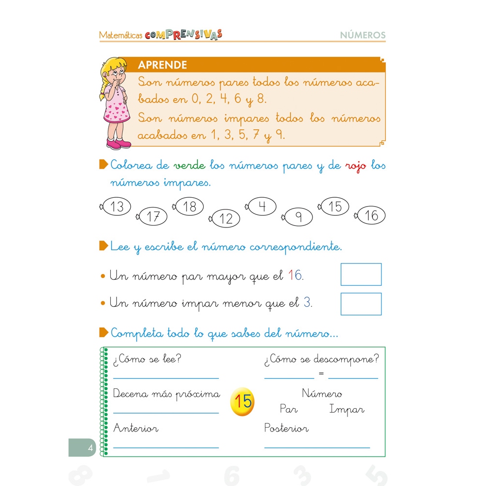 Matemáticas comprensivas. Números 1