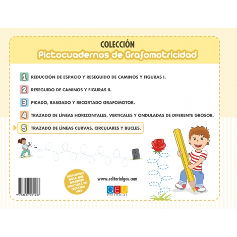 Pictocuaderno de grafomotricidad 5: Trazado de líneas curvas, circulares y bucles