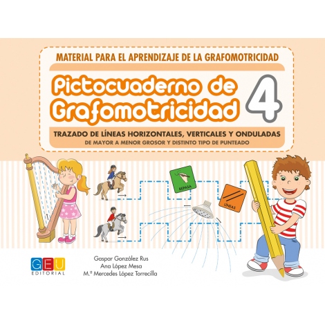 Pictocuaderno de grafomotricidad 4: Trazado de líneas horizontales, verticales y onduladas