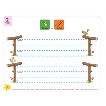 Pictocuaderno de grafomotricidad 4: Trazado de líneas horizontales, verticales y onduladas 2