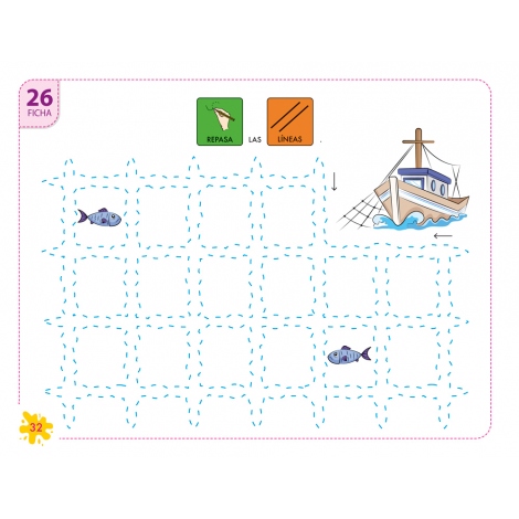 Pictocuaderno de grafomotricidad 4: Trazado de líneas horizontales, verticales y onduladas