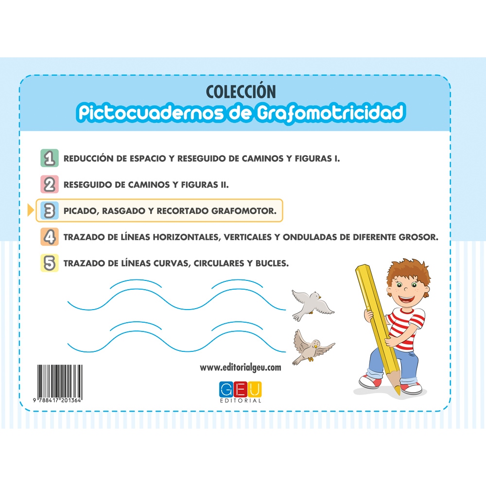 Pictocuaderno de grafomotricidad 3: Picado, rasgado y recortado grafomotor