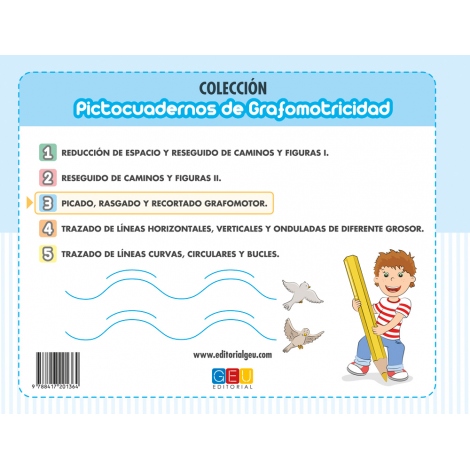Pictocuaderno de grafomotricidad 3: Picado, rasgado y recortado grafomotor
