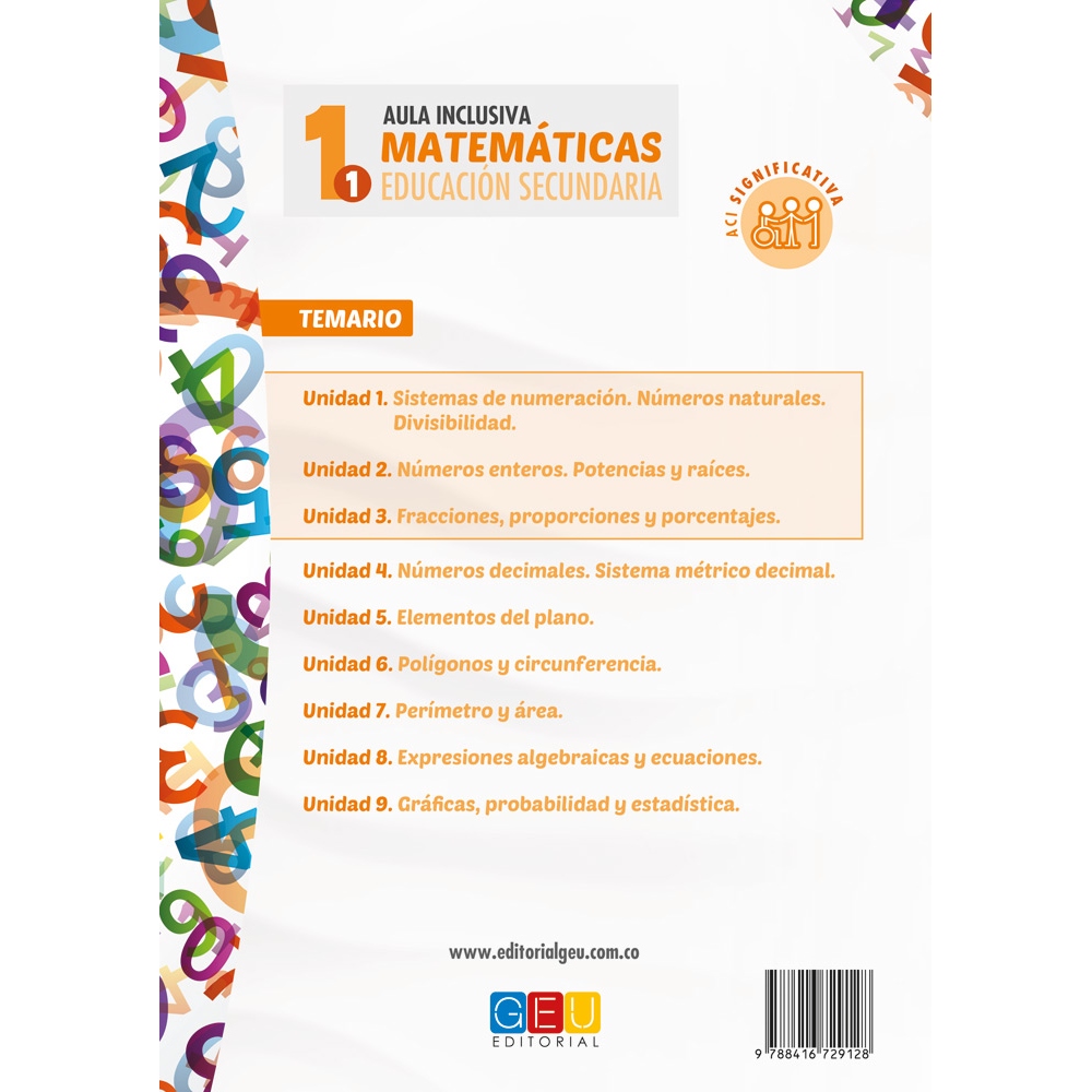 Matemáticas 1. Educación Secundaria. ACI significativa