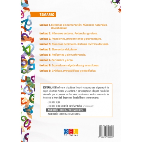 Matemáticas 1. Educación Secundaria. ACI no significativa